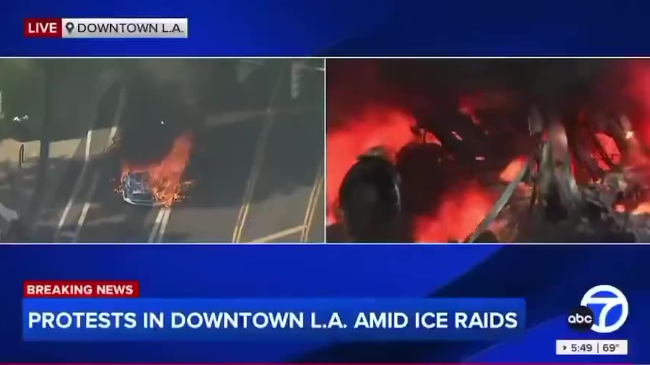 I cannot believe this is real. ABC reporter says mostly peaceful protest LOL