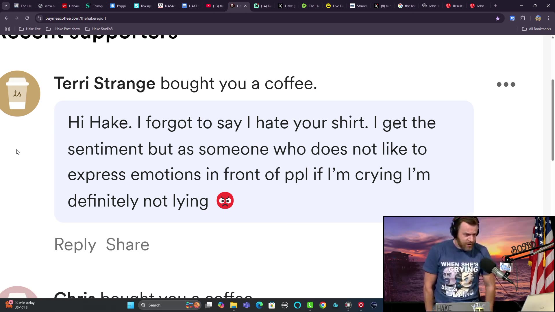 If Im crying ๐ก Im definitely not lying