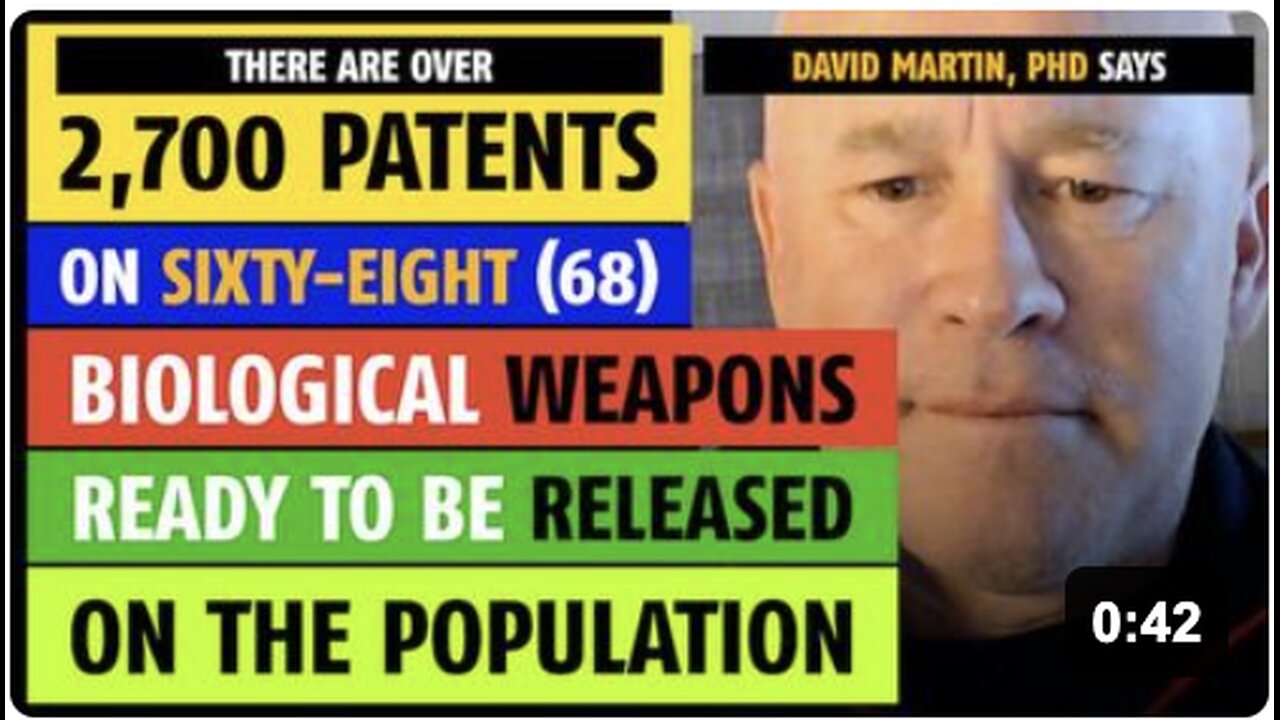 There are 2700 patents on 68 biological weapons ready to be released on the population, David Martin