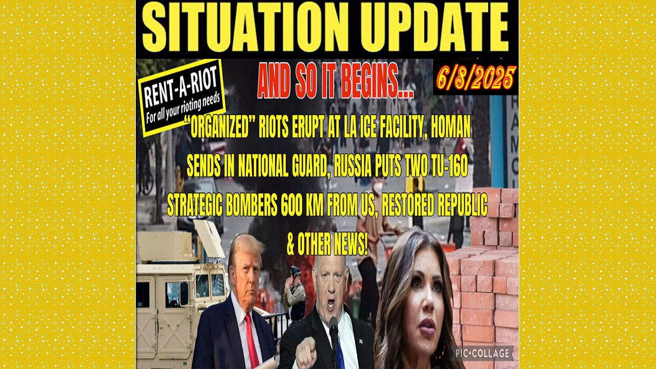 SITUATION UPDATE 6/8/25 - Organized Riots Erupt At La Ice Facility, No Way Out