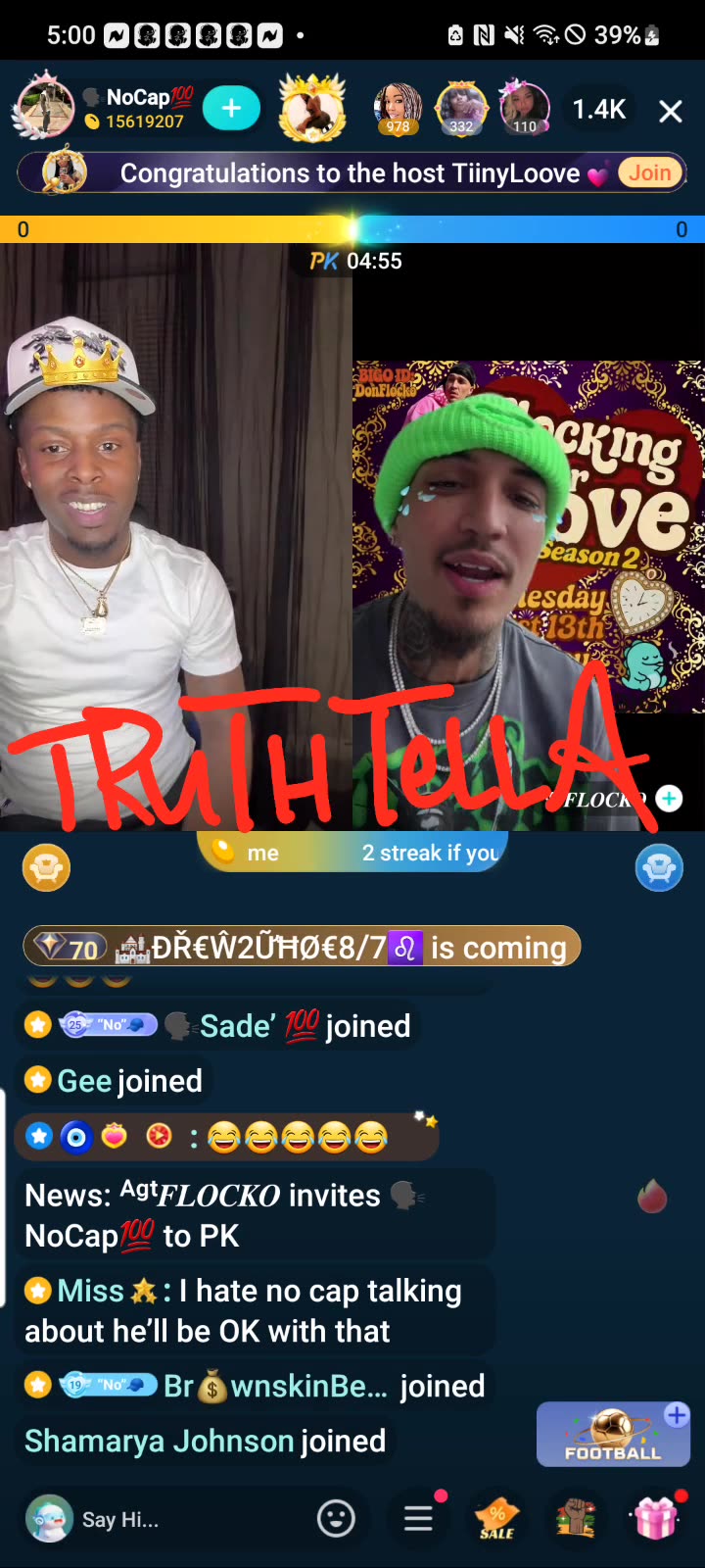 NOCAP SOLO LIVE DRAMA THEN LINES UP WITH ASHLEY LOVE