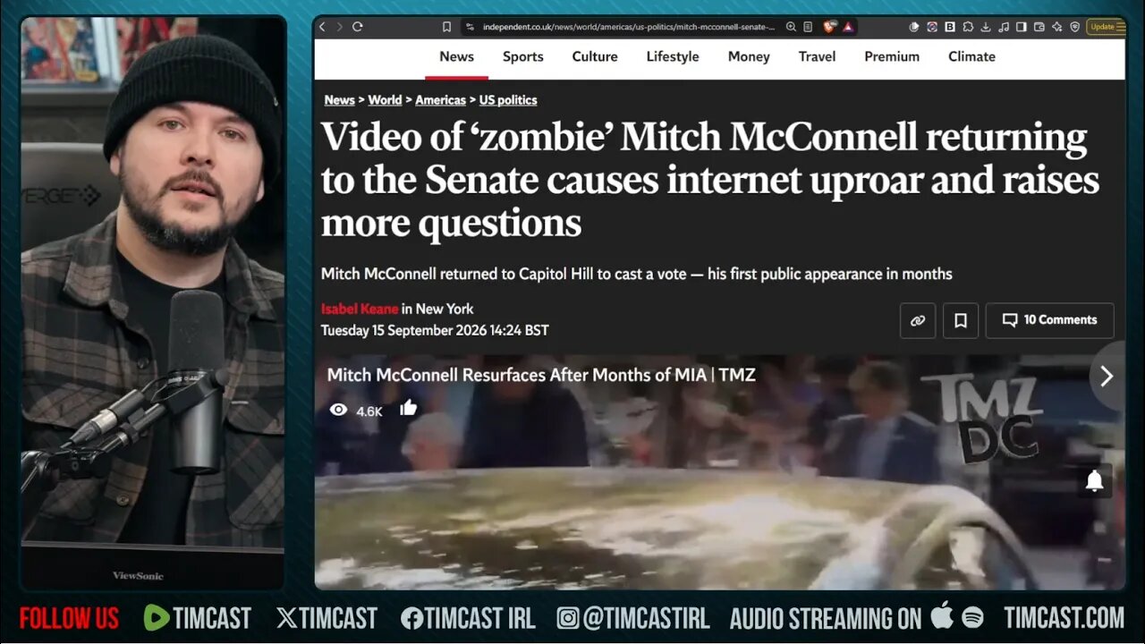 Mitch McConnell IS BRAIN DEAD ZOMBIE Says Internet After Wild VIdeo | Tim Pool thumbnail