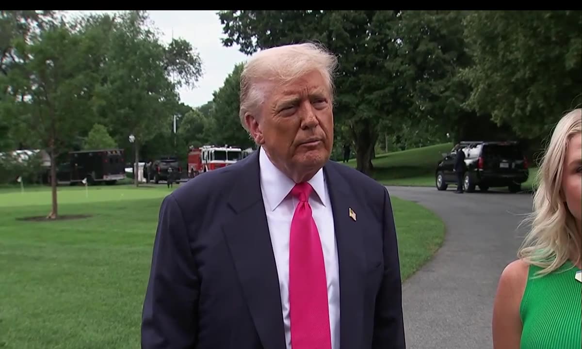 President Trump speaks to reporters B4 departing 4 Pittsburgh
