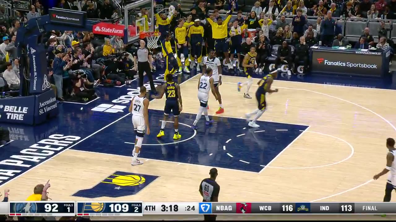 NBA PACERS BASKETBALL ๐ฅ Myles Turner block โก๏ธ Haliburton alley-oop โก๏ธ Siakam SLAM