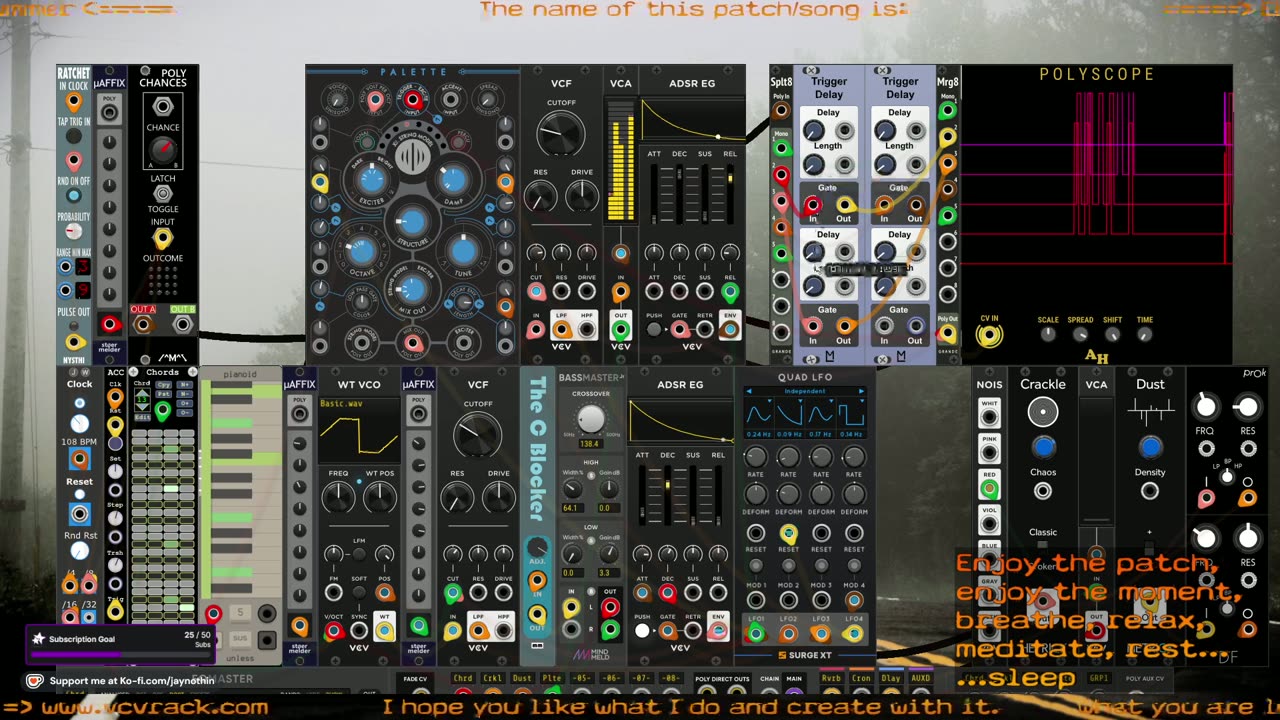 Night Patch mode - VCV Rack - Ambient Modular - 🎛 Synthesis - 24/7 - 🕉 ...