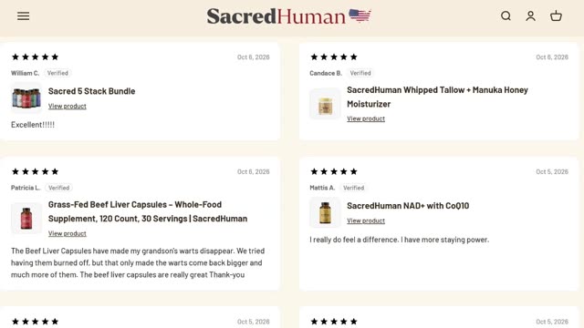 SacredHuman 100% Grassfed Beef Liver is nature’s most powerful superfood! Natural Energy Booster