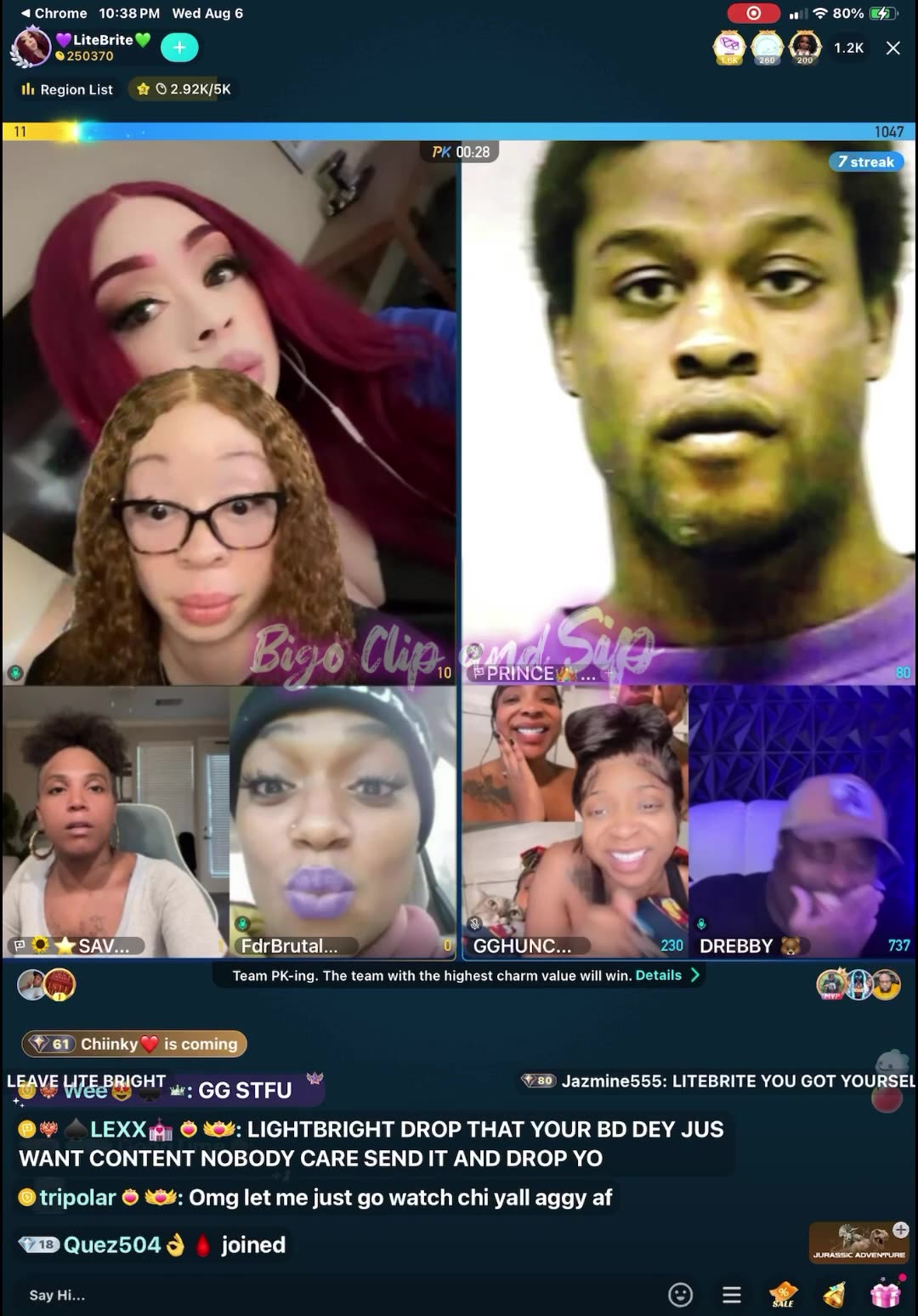 LiteBrite gets pulled into mess by Brutal regarding Ashley Love n KOB 8/6/25#bigoclipandsip