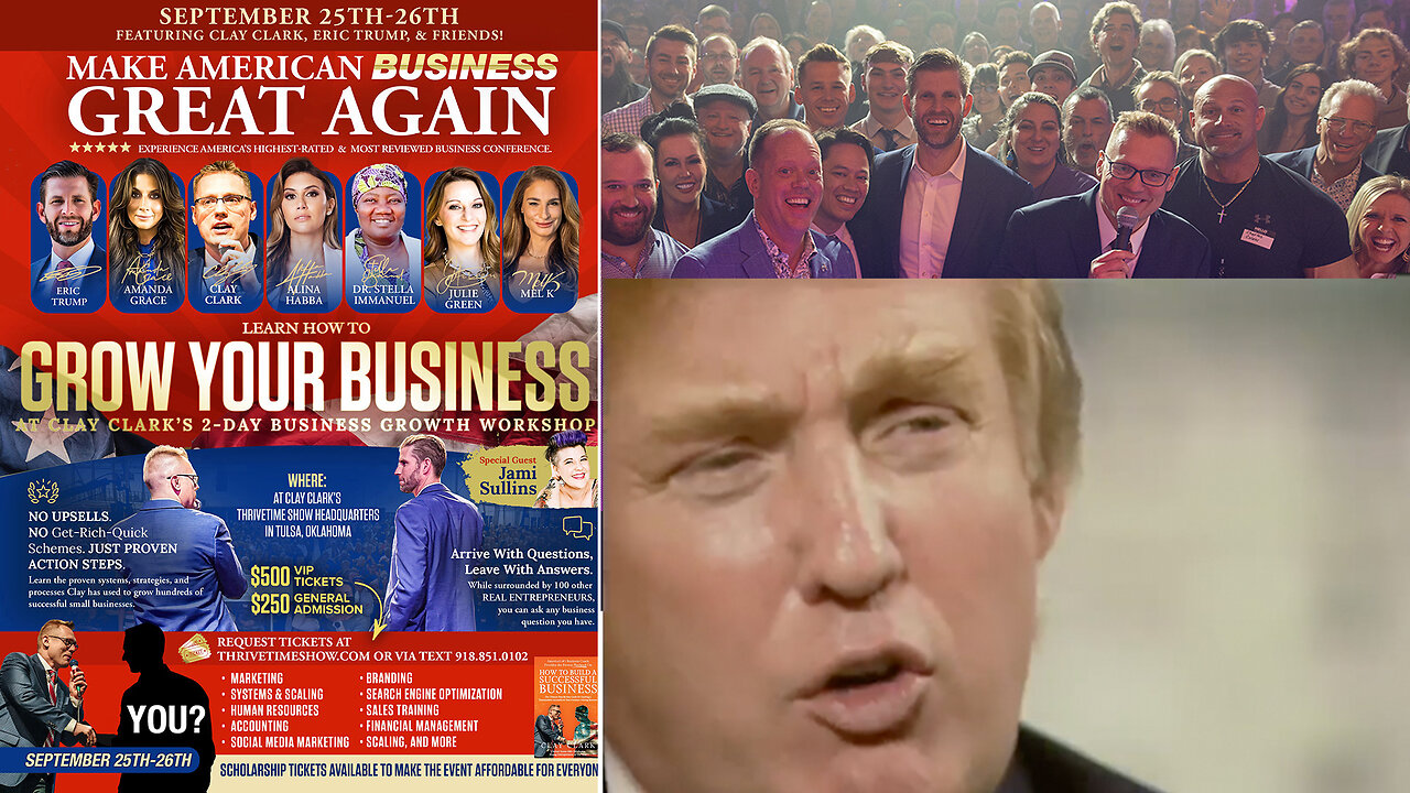 Donald J. Trump (1988 Interview) Shares the Power of Perseverance + Join Eric Trump At Clay Clarks September 25-26 Business Conference (Learn Branding, Marketing, Sales, Management, Finance, Etc.)