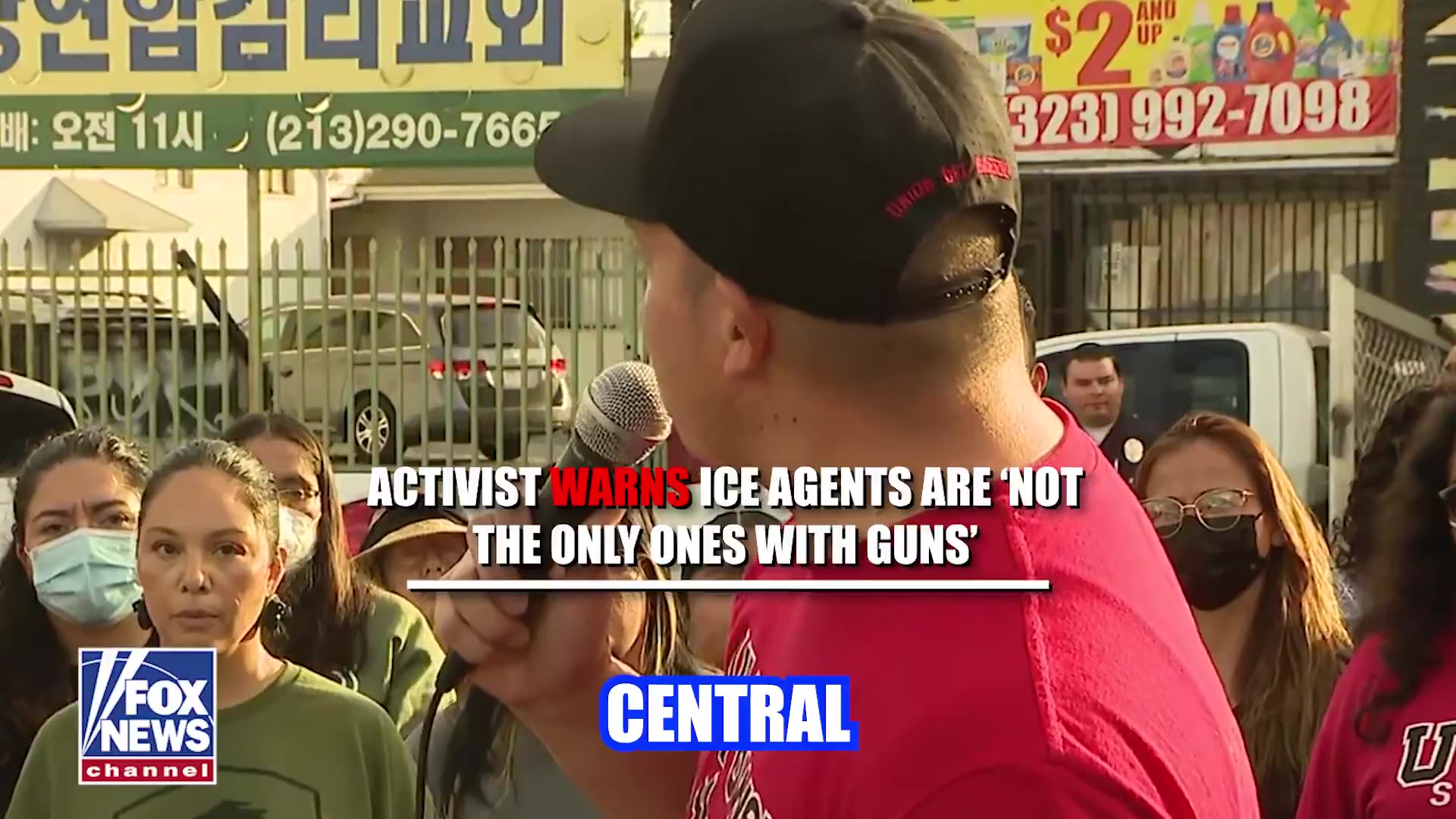 Anti-ICE protester in LA issues a threat to ICE agents, saying ICE is not the only