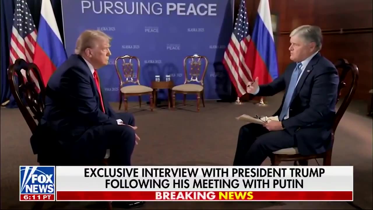 Trumps exclusive interview with Sean Hannity on Fox News immediately following todays historic Alaska Summit