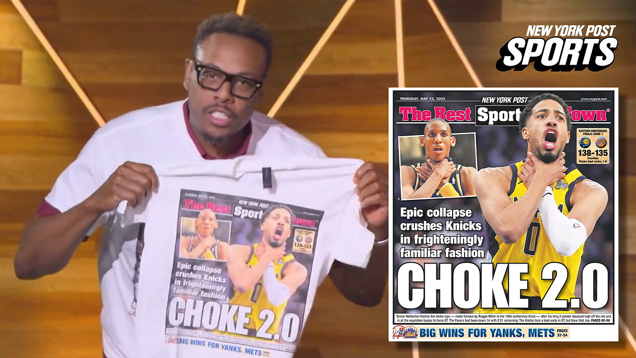 Paul Pierce rocks The Posts Choke 2.0 back page on a T-shirt on FS1