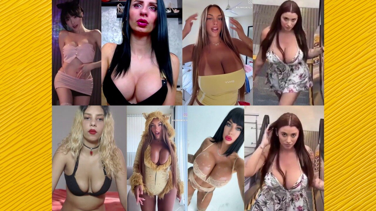 Huge Boobs / No Bra / Hard Nipples 92 - Big bank tiktok challenge ❤️‍ClipchampGirls 2025