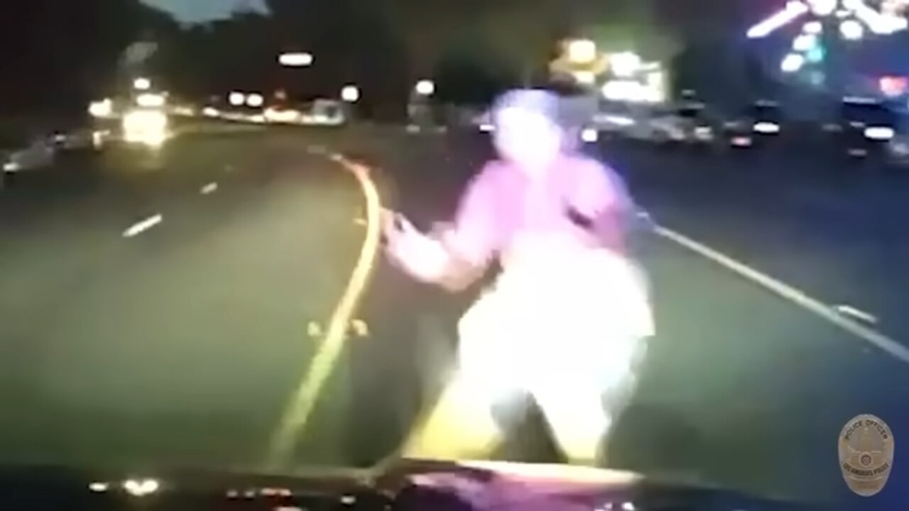 Moment LA police cruiser strikes skateboarder in Highland Park