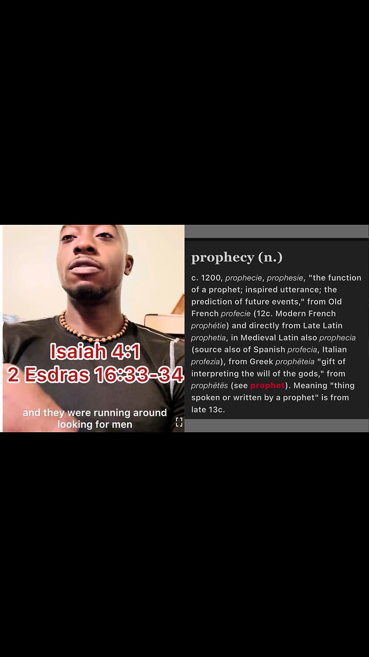 Man has dream of WW3 draft and women desperately looking for a husband Isaiah 4:1