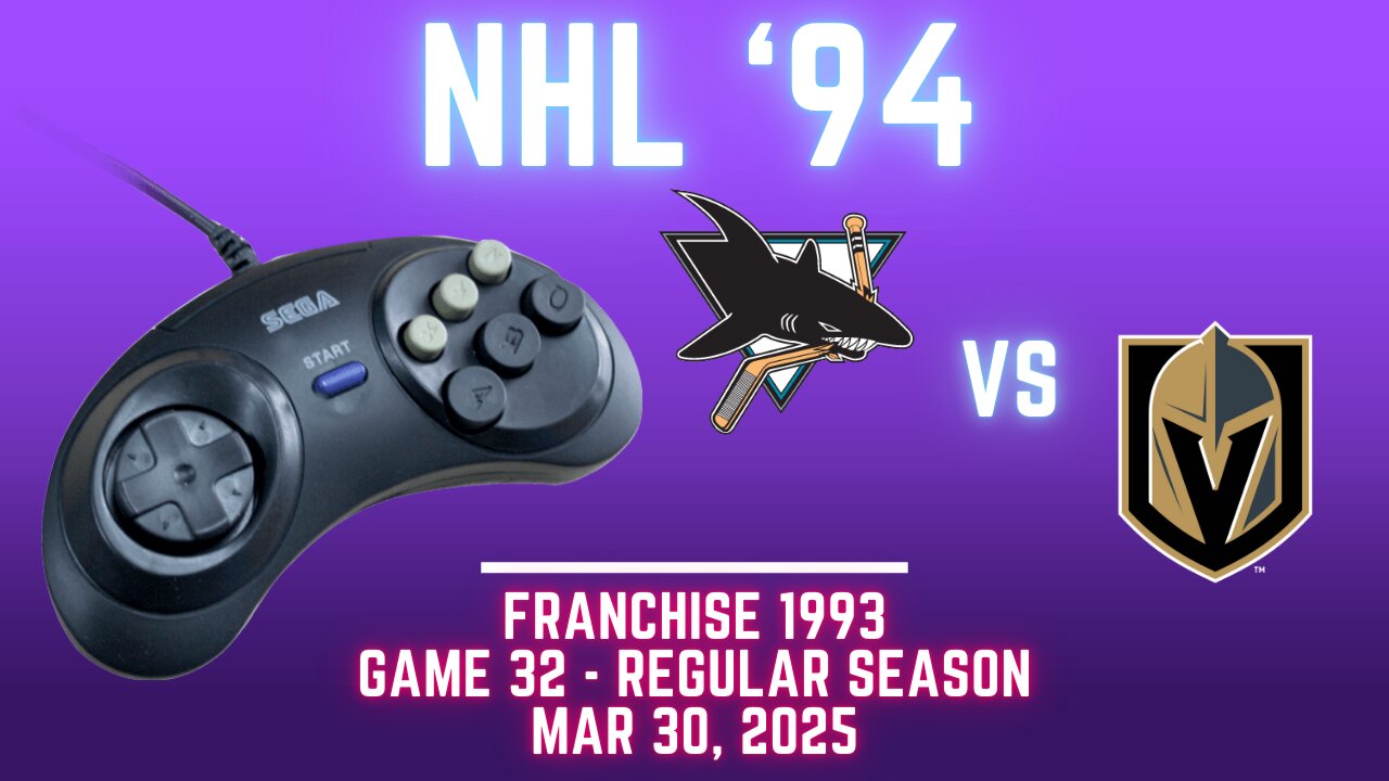 NHL 94 Franchise League (1993) - Sharks at Knights (Genesis) - Game 32 (OT!)