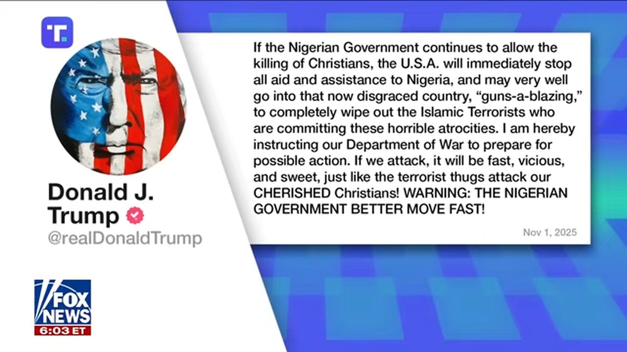 Trump tells Pentagon to ready ‘vicious’ military action in Nigeria: ‘MOVE FAST!