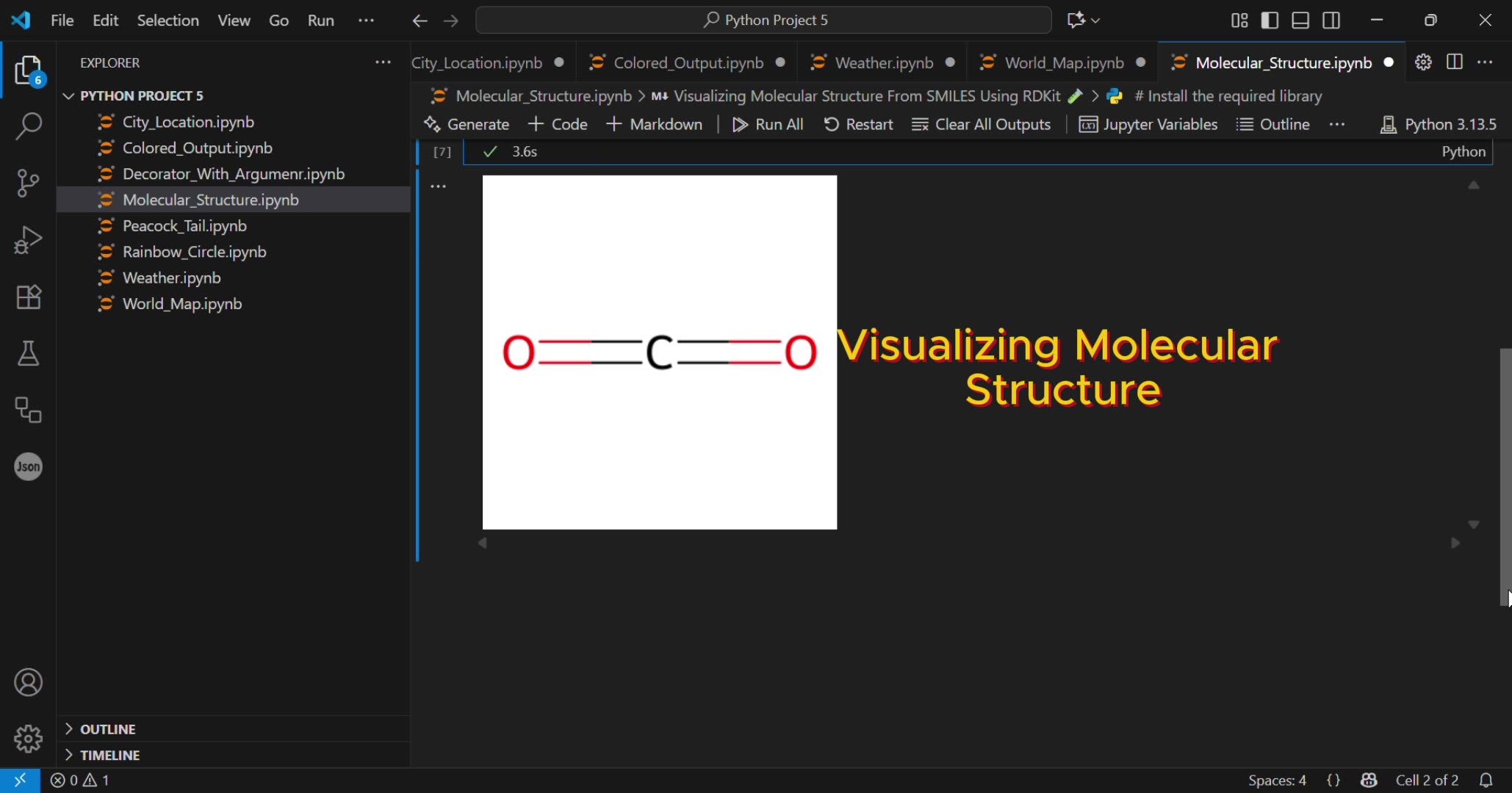 Visualizing Molecular Structure From SMILES Using RDKit ๐งช