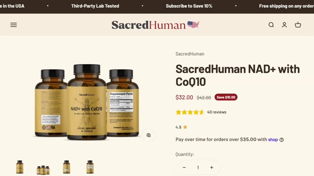 SacredHuman Sale Live This Week! 25% off Organic Beet Root and NAD+Coq10! NAD+ for Energy Boost and Cellular Health!