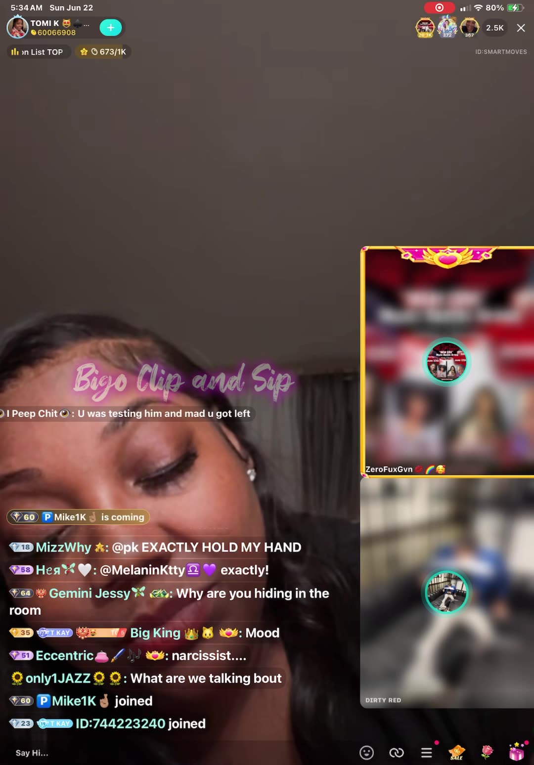 TomiKay n comments try to help Dirty Red w/situation regarding cousin 6/22/25 #bigoclipandsip