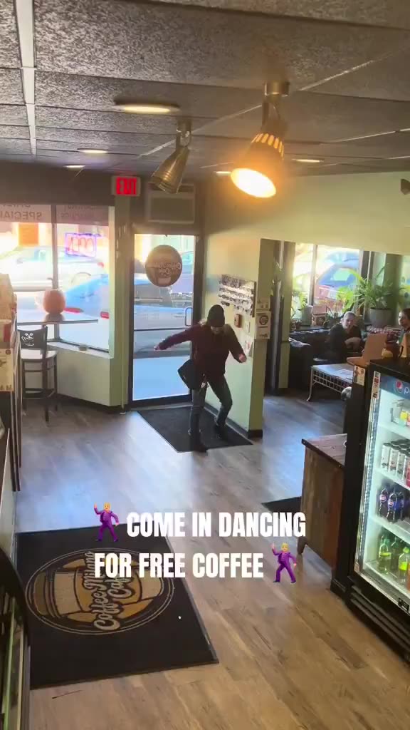 A restaurant in the US announced that free coffee would be served to customers who entered 💃dancing