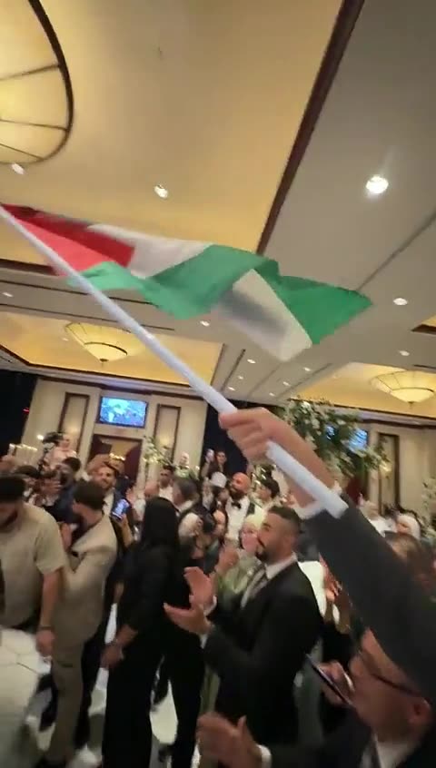 Sneako Waves the Palestinian flag at MOOSENYCs Wedding