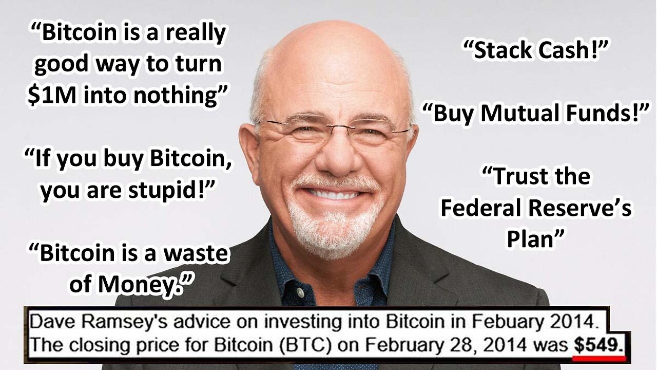 Dave Ramsey; High Priest of Boomer Finance, is leading a Cult of Forever Poors & Fiat Worshippers 🤡
