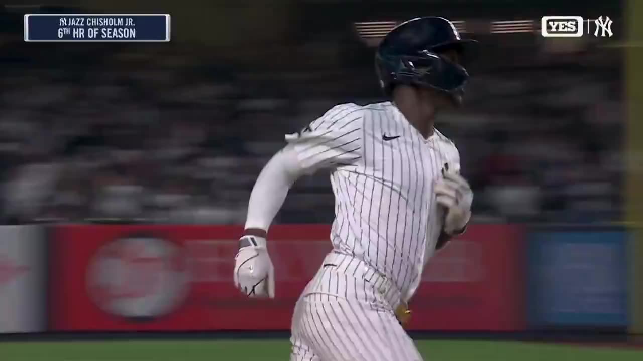 MLB Jazz Chisholm Jr.s 6th of the year ties the game and ties for the league lead in home runs ๐คฏ