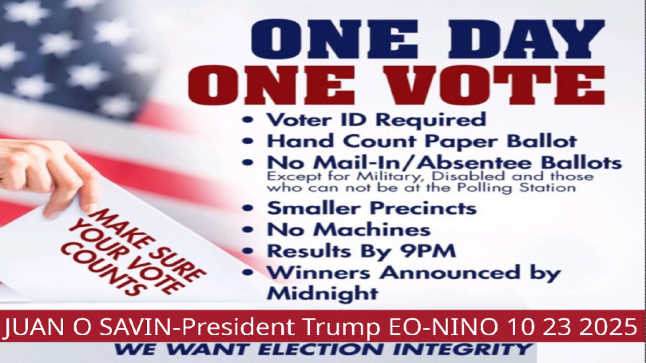 JUAN O SAVIN- National Emergency declared?- NINO 10 23 2025