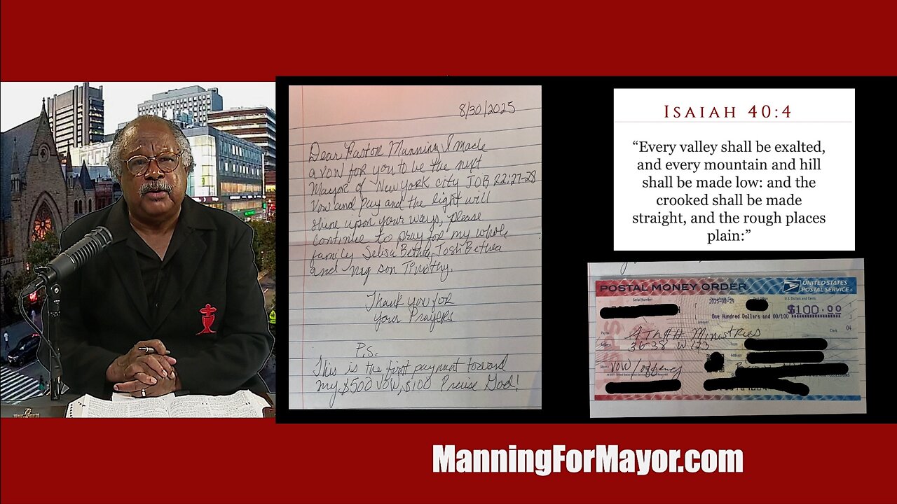 Bro. Carey Martins Commitment To The Mayor Manning Campaign