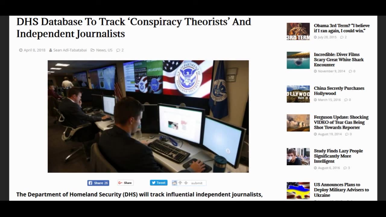DHS DATABASE TO TRACK ‘CONSPIRACY THEORISTS & INDEPENDENT JOURNALISTS!