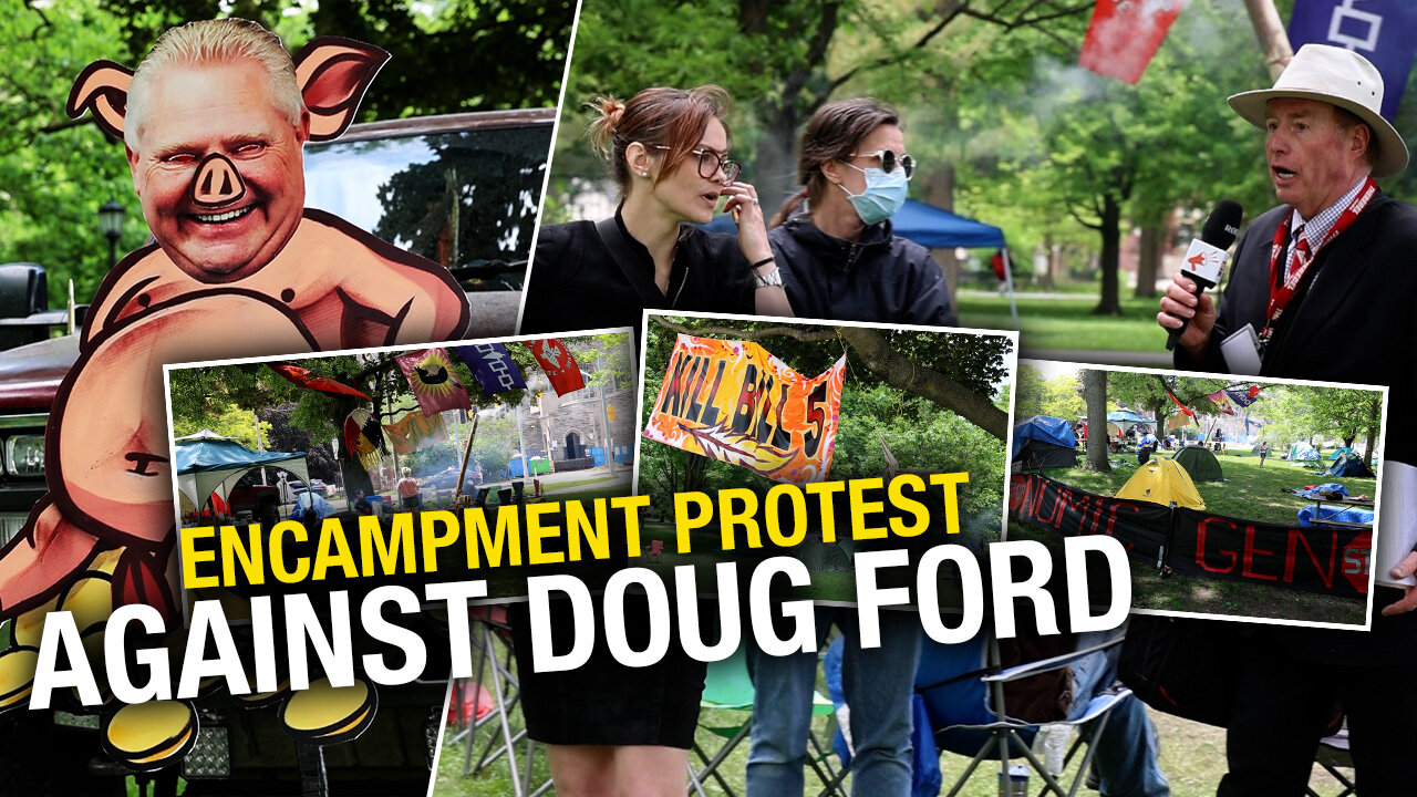Far-left protesters occupy Queens Park lawn in opposition to mining project