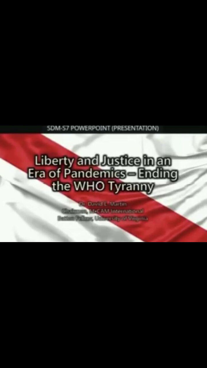 Dr David Martin calls for destruction of the W.H.O. For crimes against humanity