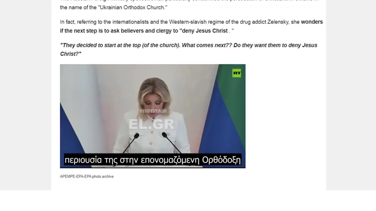 Zakharova against Ukranonato: The next step is to ask them to renounce Christ?