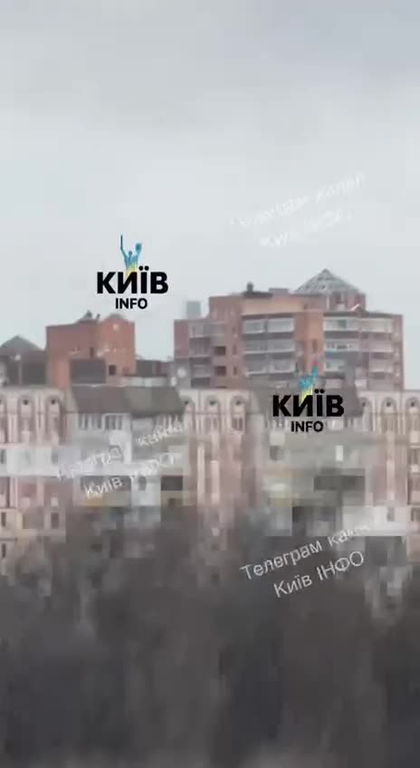 The moment of todays enemy strike on Bila Tserkva. Due to heavy smoke, the air quality