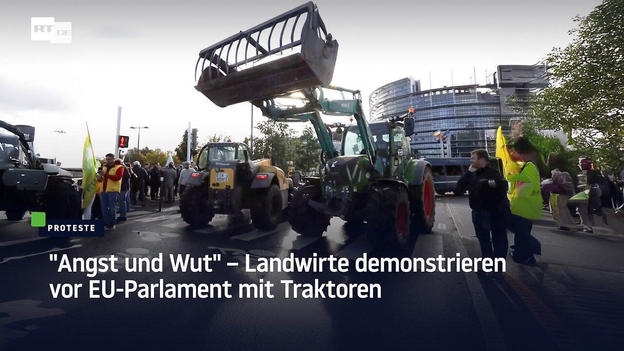 Angst und Wut – Landwirte demonstrieren vor EU-Parlament mit Traktoren