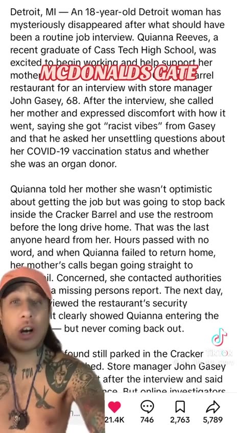 Quianna Reeves Found - Linked to Human Trafficking & McDonalds