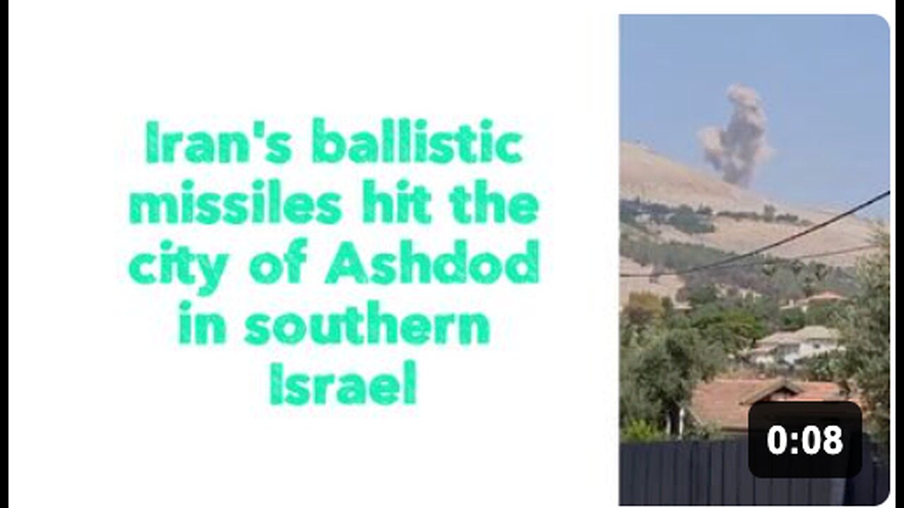 Irans ballistic missiles hit the city of Ashdod in southern Israel