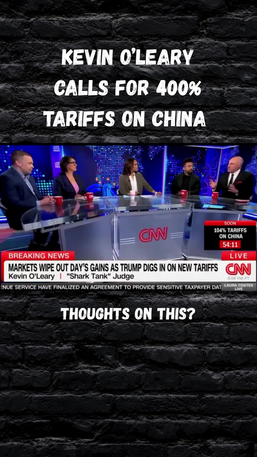 Kevin OLeary advocating for 400% tariffs... thoughts on this?... do you agree?
