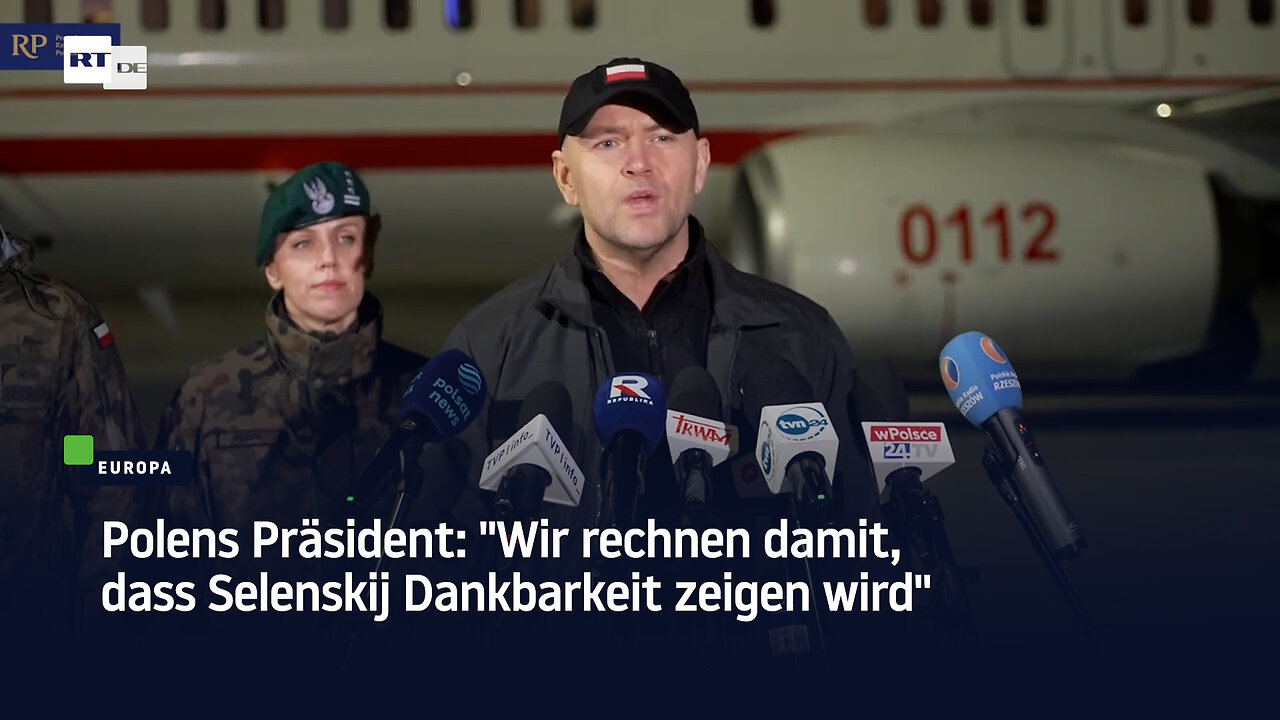 Polens Präsident: Wir rechnen damit, dass Selenskij Dankbarkeit zeigen wird