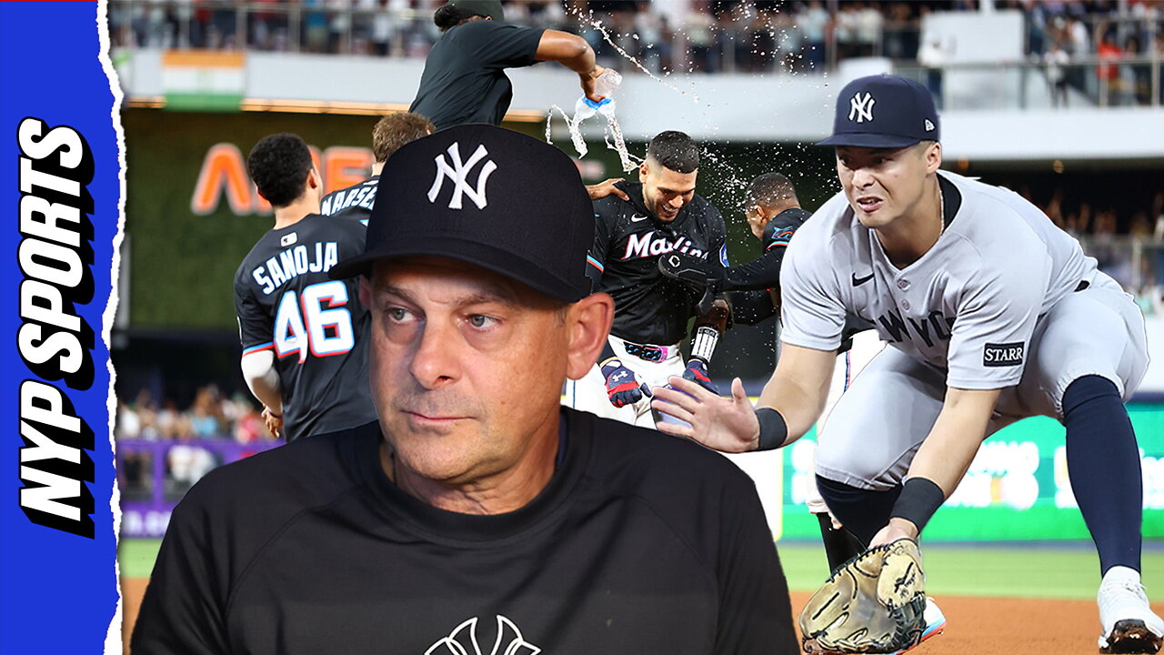 Aaron Boone discusses the Yankees late-inning bullpen struggles and weighs in on Anthony Volpes performance after their disappointing loss to the Marlins on Friday night
