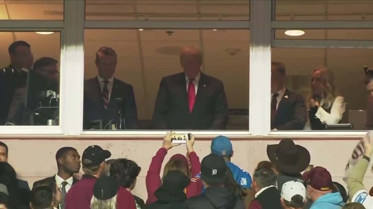 Trump attends the Washington Commanders Salute to Service game against Detroit Lions,