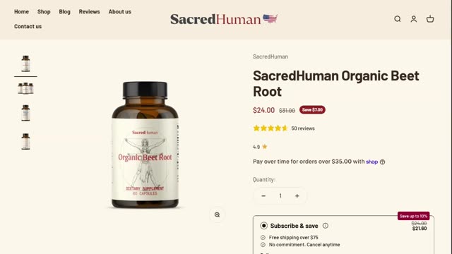 25% off SacredHuman Organic Beet Root and NAD+Coq10 products this week! Organic Beet Root for Superior Heart Health!