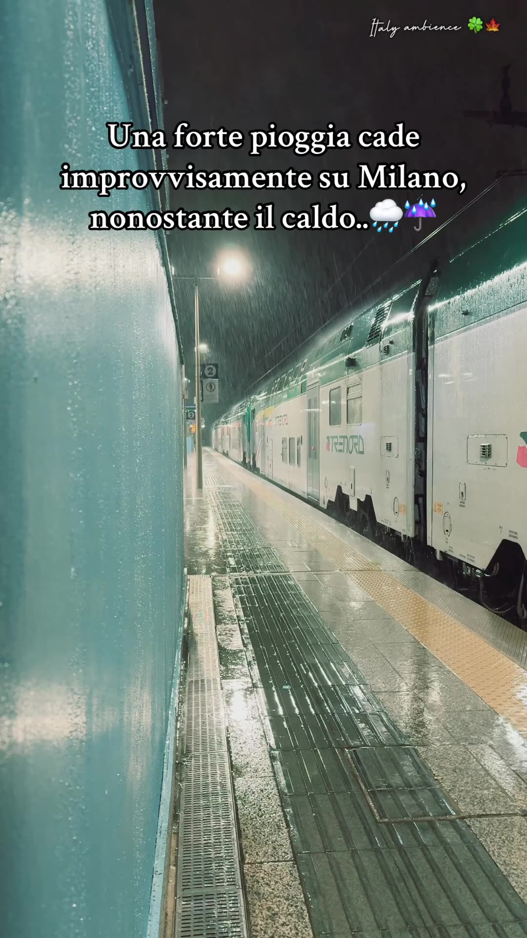 Heavy rain suddenly falls on Milan, despite the heat 🌧️💤 #thundersounds #rain #rainoundforsleep