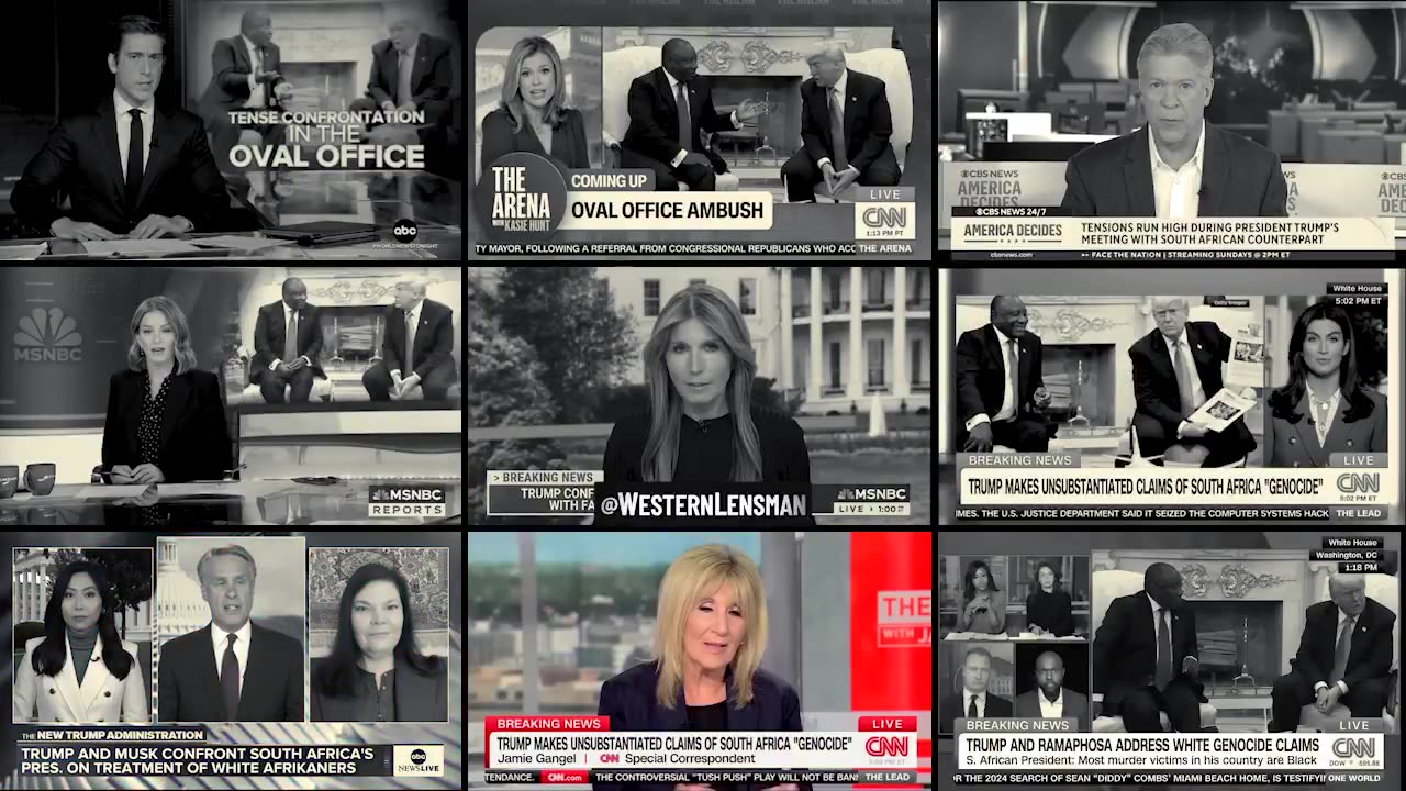 Mainstream Media Parrots EXACT SAME Talking Points on Trumps Meeting with South African President