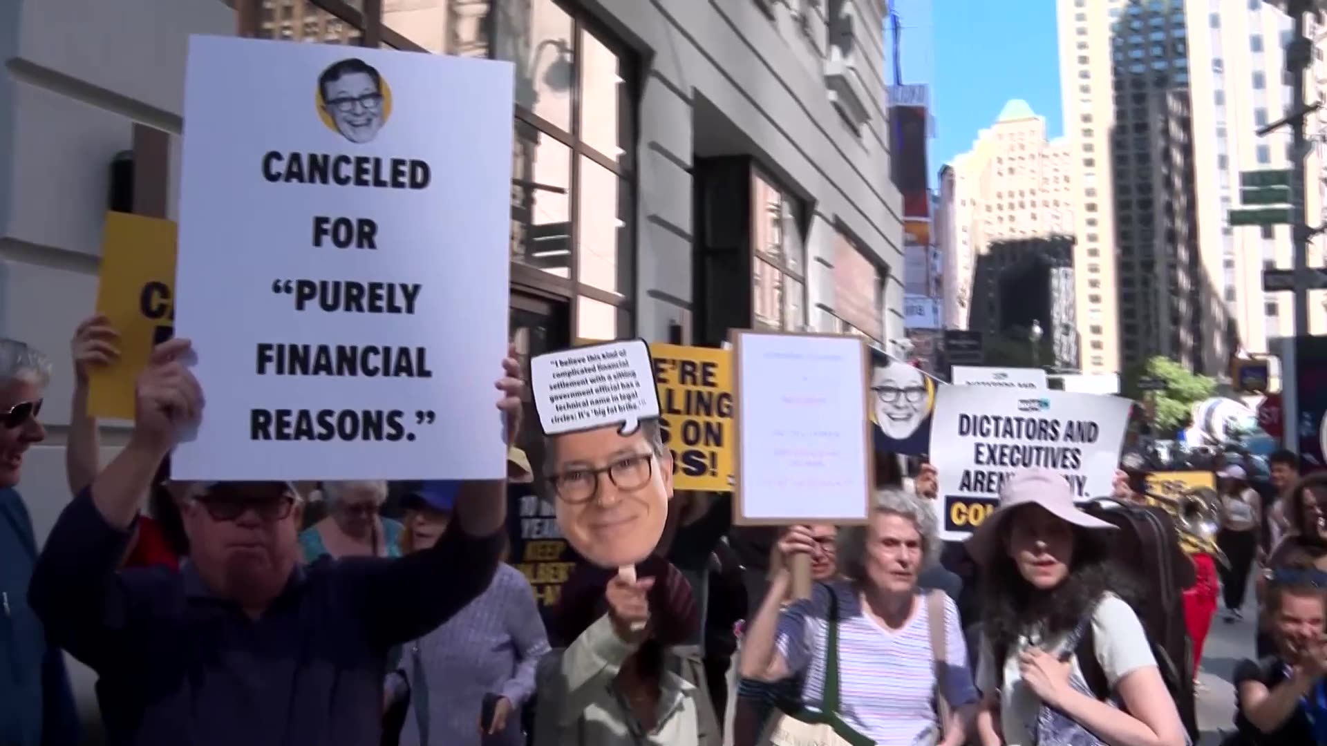Fans of The Late Show gather to protest cancellation