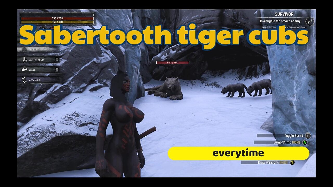 Conan Exiles Beginners guide 2 Sabretooth tiger cubs every time naked busty boobs breast expansion