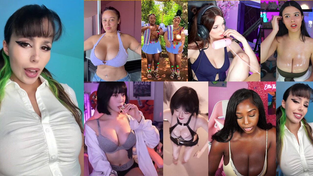 Huge Boobs / No Bra / Hard Nipples 70 - Big bank tiktok challenge ❤️‍ClipchampGirls 2025