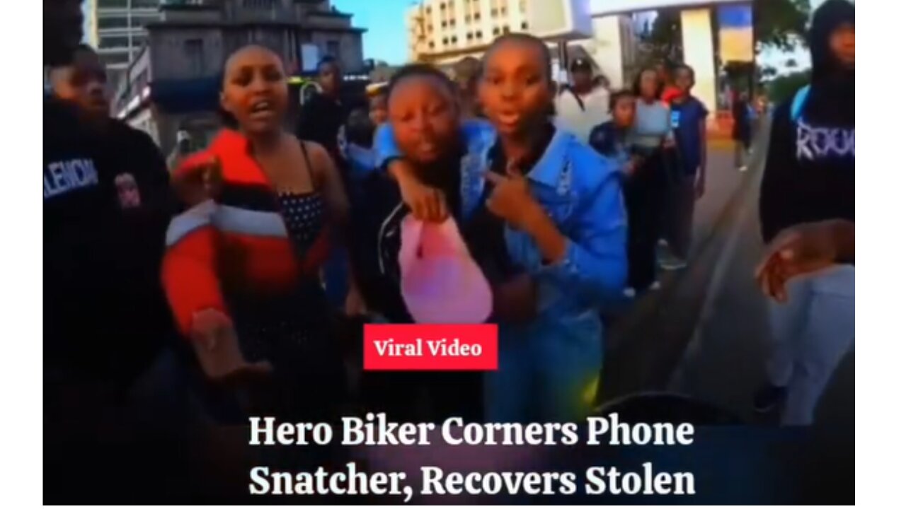 Biker Runs After Phone Thief Who Snatched a Phone