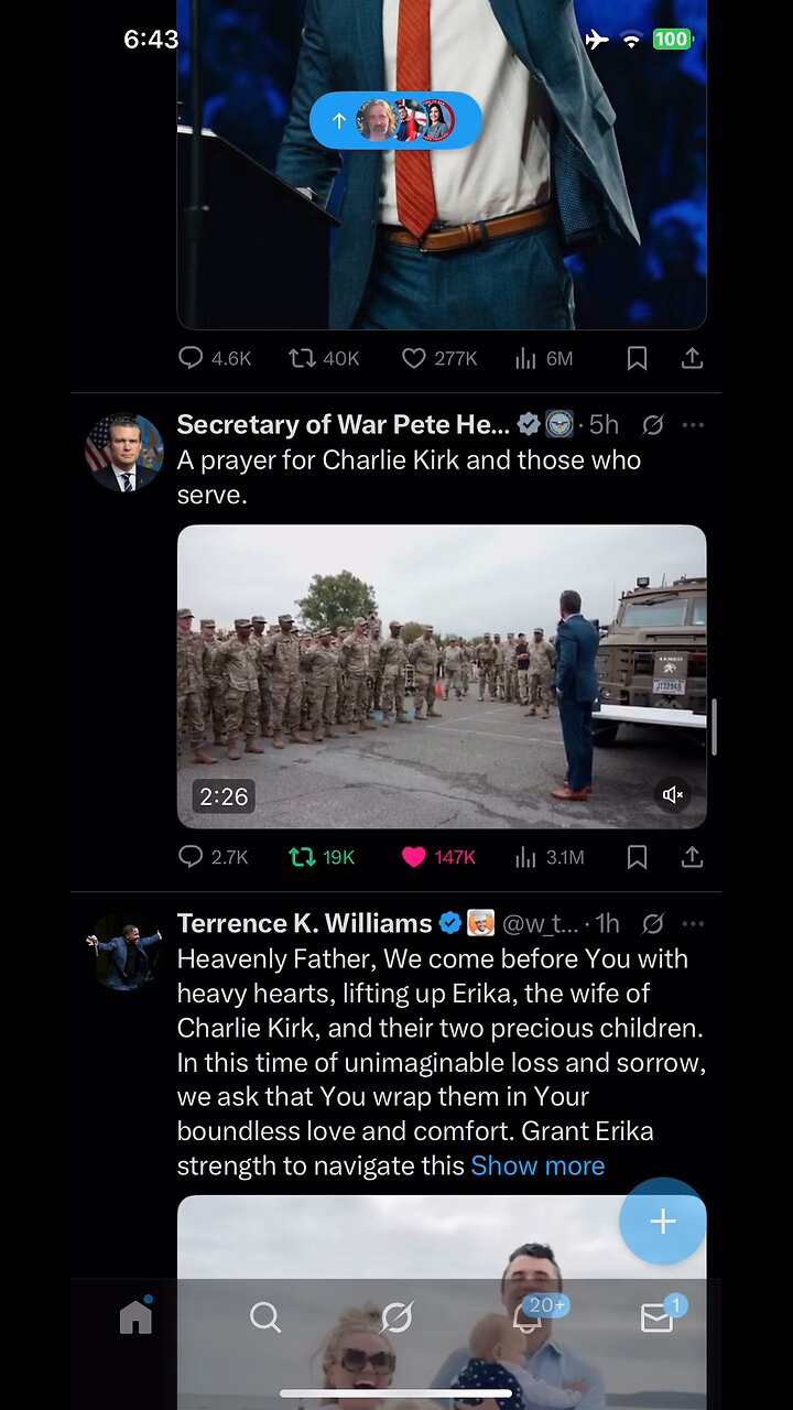 Secretary of War : army is praying for Charlie Kirk 10/09/2025
