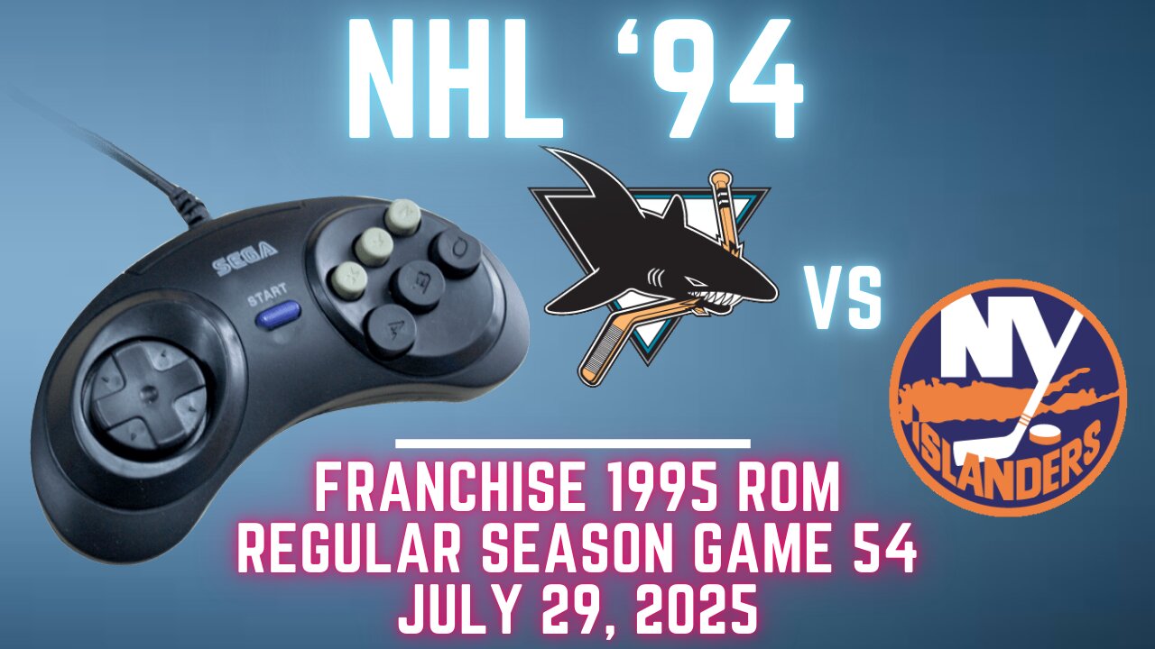 NHL 94 Franchise League (1995) - Sharks (Len) at Islanders (FLAnatic) {Genesis} Game 54
